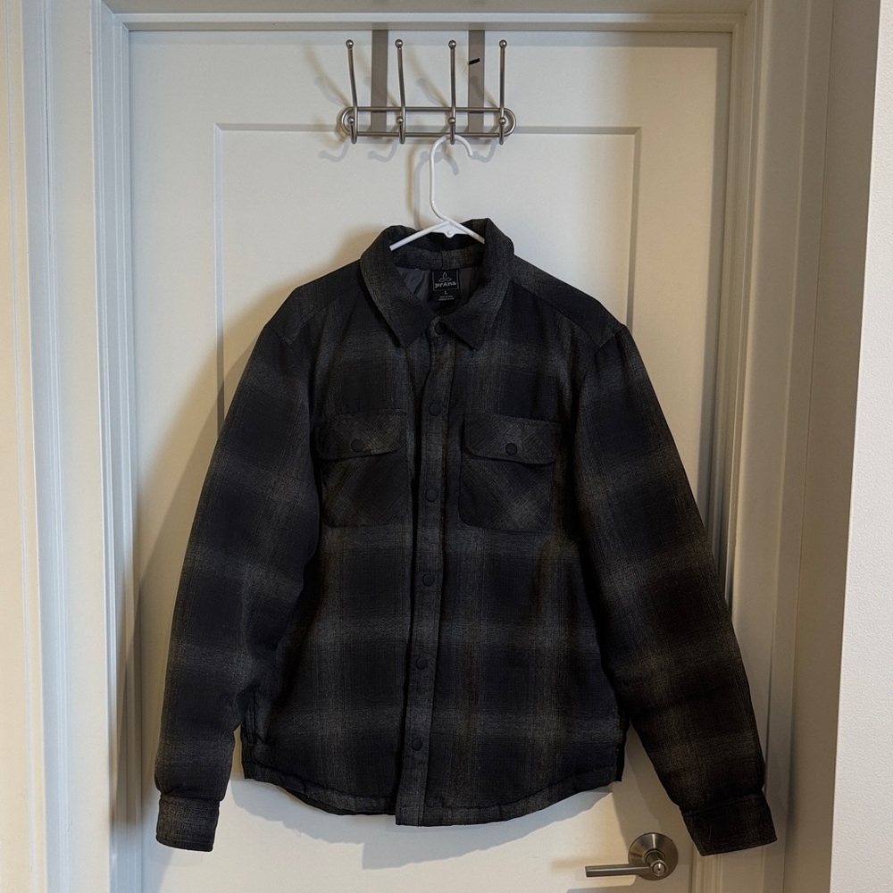 Prana Men's Dark Checkered Shirt Jacket
